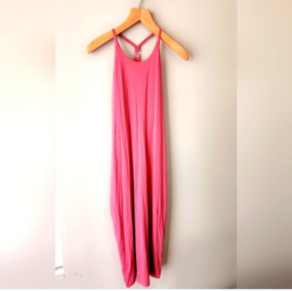 Athleta Women's Pink Racerback Maxi Dress MARIPOSA